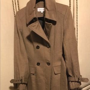 Calvin Klein Double-Breasted Top Coat - Size 8